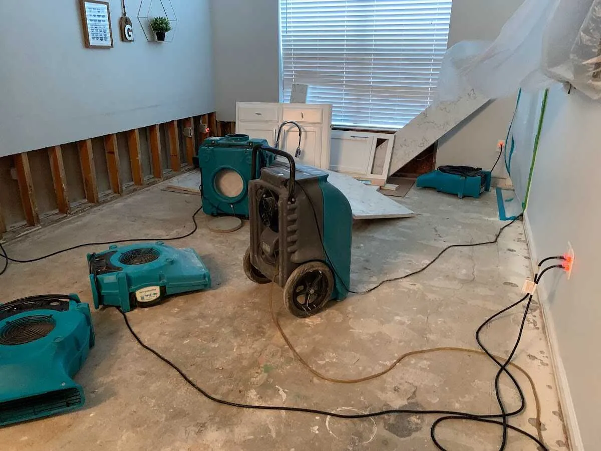 Dehumidifier in flood-cut room for Water Extraction & Removal in Beachwood